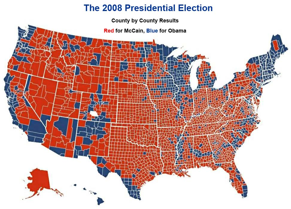 Electoral Map 2008. 2008 Electoral College Map by